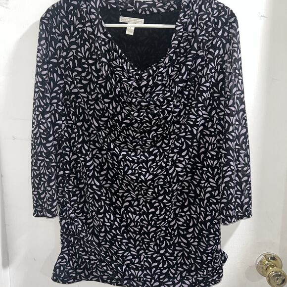 Dana Bachman Cowl Neck Size Large Floral Print - Picture 1 of 6